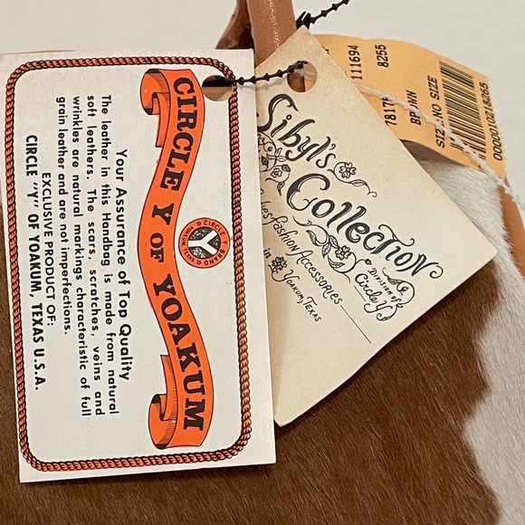 Beautiful Circle Y of Yoakum Cowhide Purse. Handmade. Vintage. NWT - Picture 11 of 12